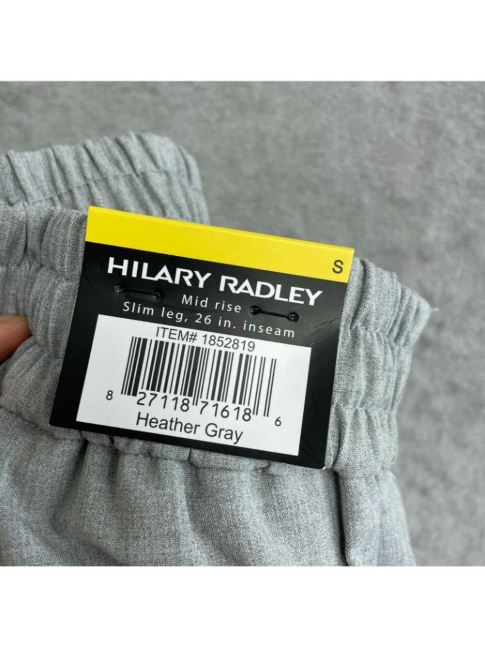 NWT Hilary Radley Women's S Heather Gray Slim Leg Pants 26"  Pull on J2106 - Picture 9 of 14